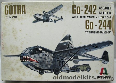 Italaerei 1/72 Gotha Go-242 Assult Glider  - with Kubelwagen or Go-244  Twin Engine Transport, 111 plastic model kit